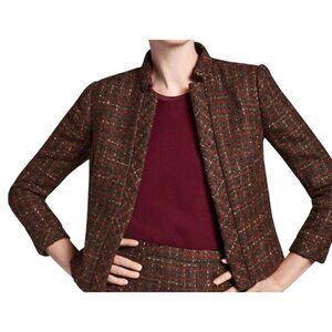 Brooks Brothers Wool Tweed Jacket 10 Brown Old Money Chic Luxury Equestrian 90s